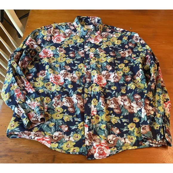 Tunevuse Other - Tunevuse Men's Regular Fit Size XL Floral Collar Button Down Shirt Long Sleeve